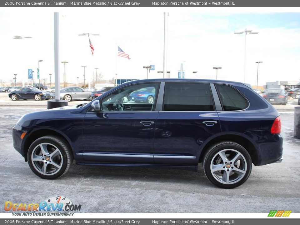2006 Porsche Cayenne S Titanium Marine Blue Metallic / Black/Steel Grey Photo #2