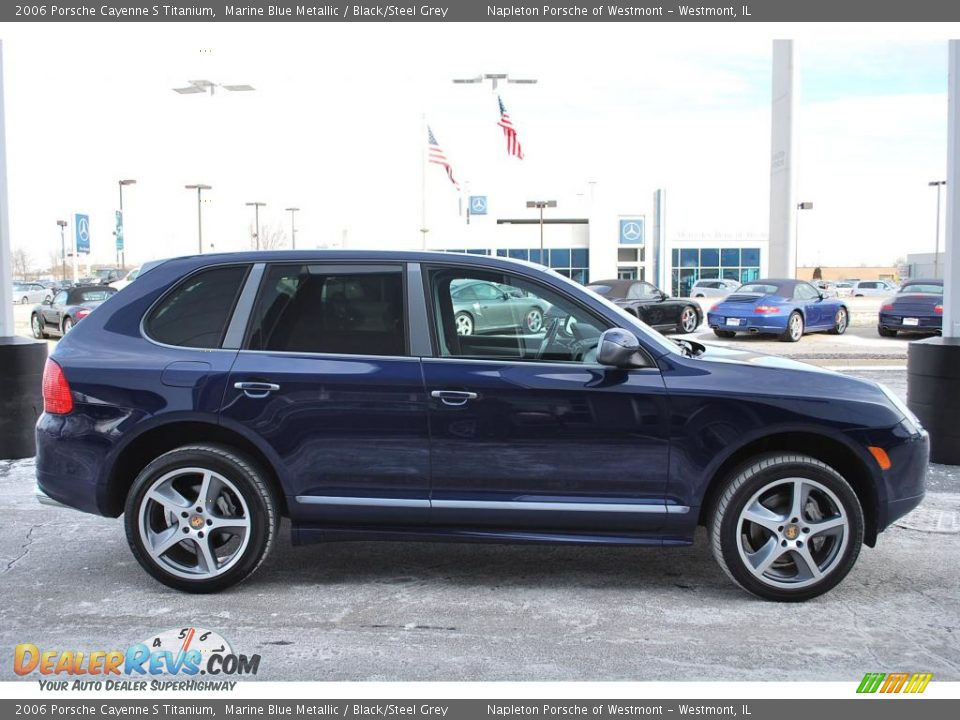 2006 Porsche Cayenne S Titanium Marine Blue Metallic / Black/Steel Grey Photo #6