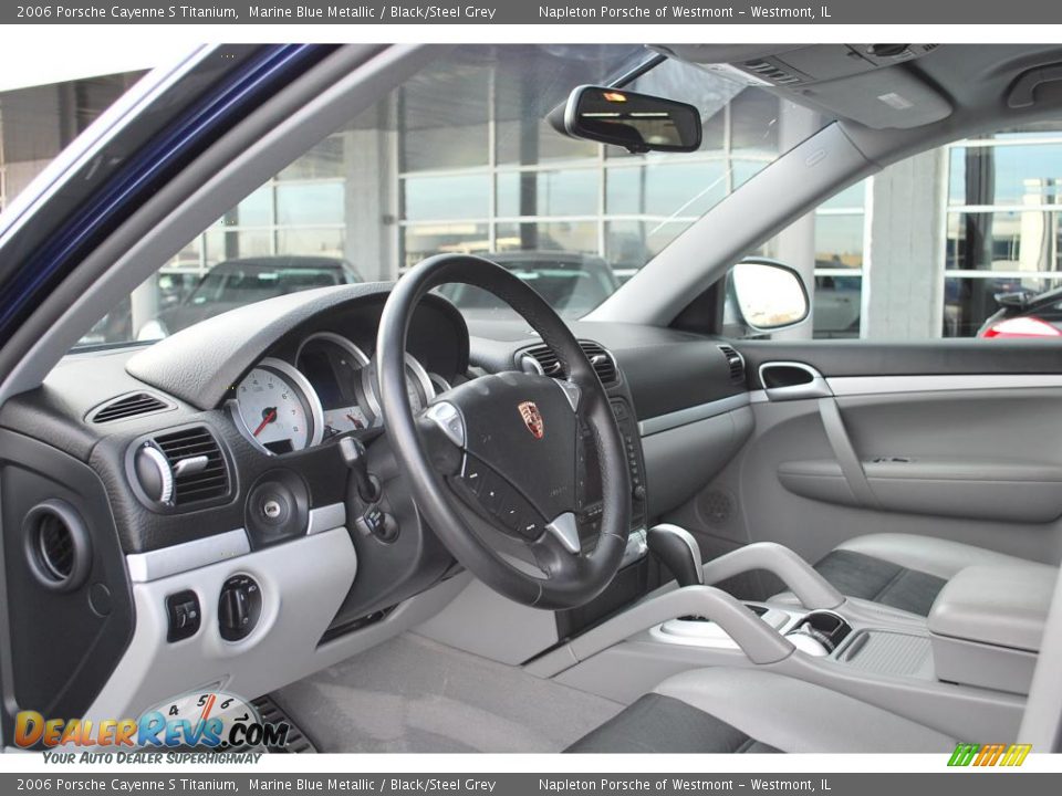 2006 Porsche Cayenne S Titanium Marine Blue Metallic / Black/Steel Grey Photo #10
