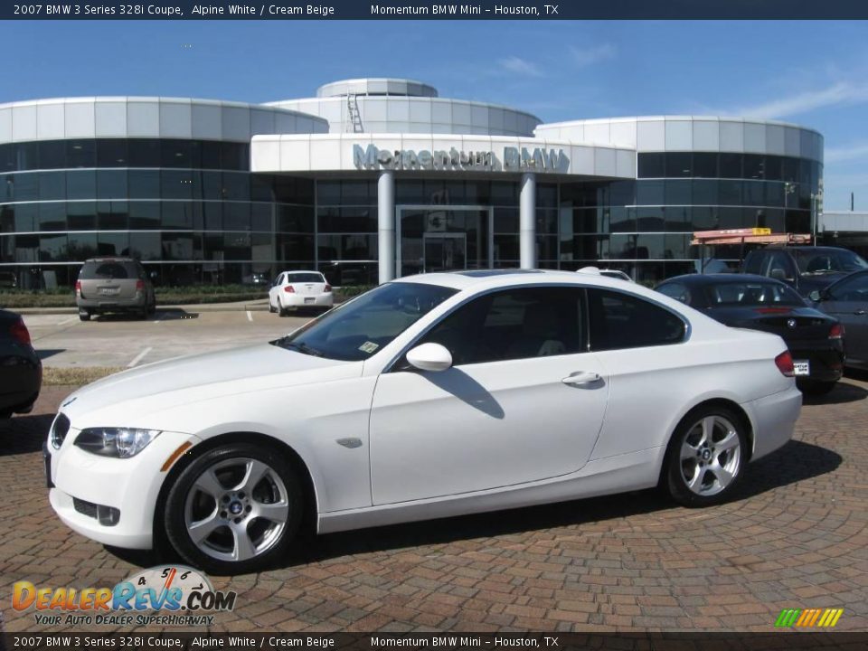 2007 BMW 3 Series 328i Coupe Alpine White / Cream Beige Photo #1