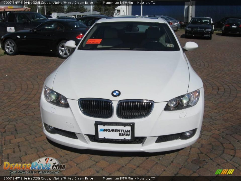 2007 BMW 3 Series 328i Coupe Alpine White / Cream Beige Photo #2