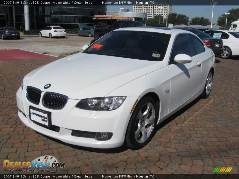 2007 BMW 3 Series 328i Coupe Alpine White / Cream Beige Photo #3