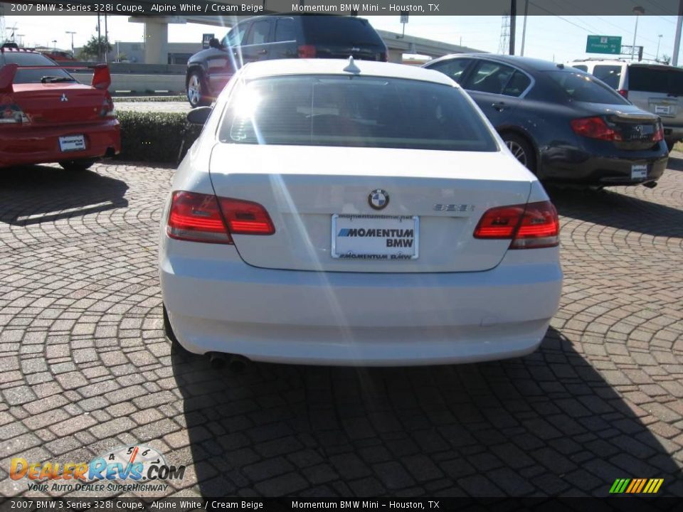 2007 BMW 3 Series 328i Coupe Alpine White / Cream Beige Photo #6