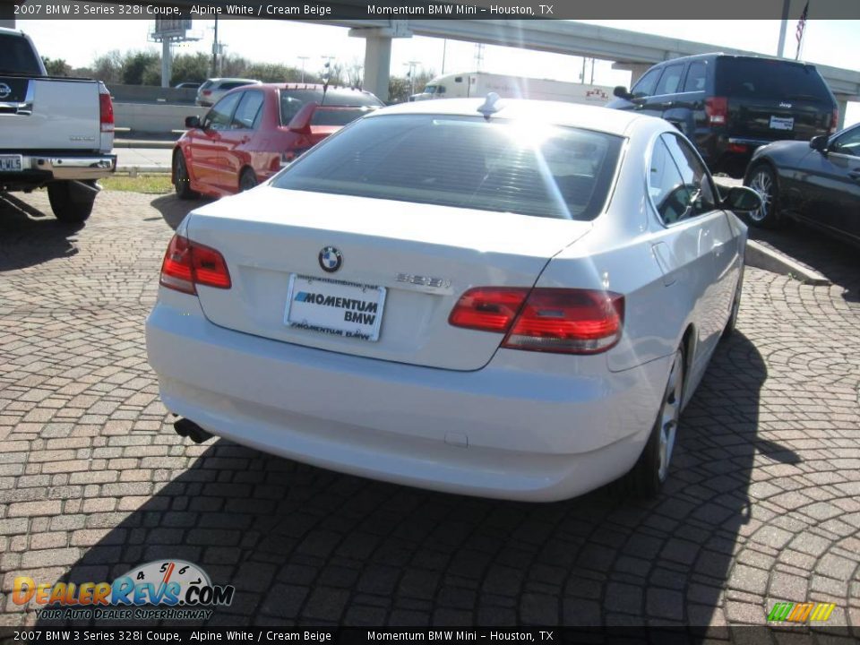 2007 BMW 3 Series 328i Coupe Alpine White / Cream Beige Photo #7