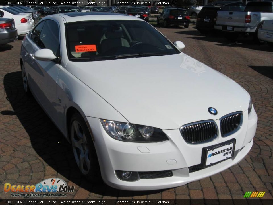 2007 BMW 3 Series 328i Coupe Alpine White / Cream Beige Photo #8