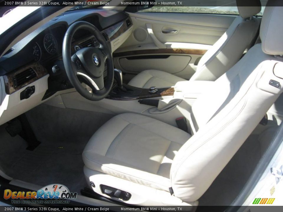 2007 BMW 3 Series 328i Coupe Alpine White / Cream Beige Photo #12