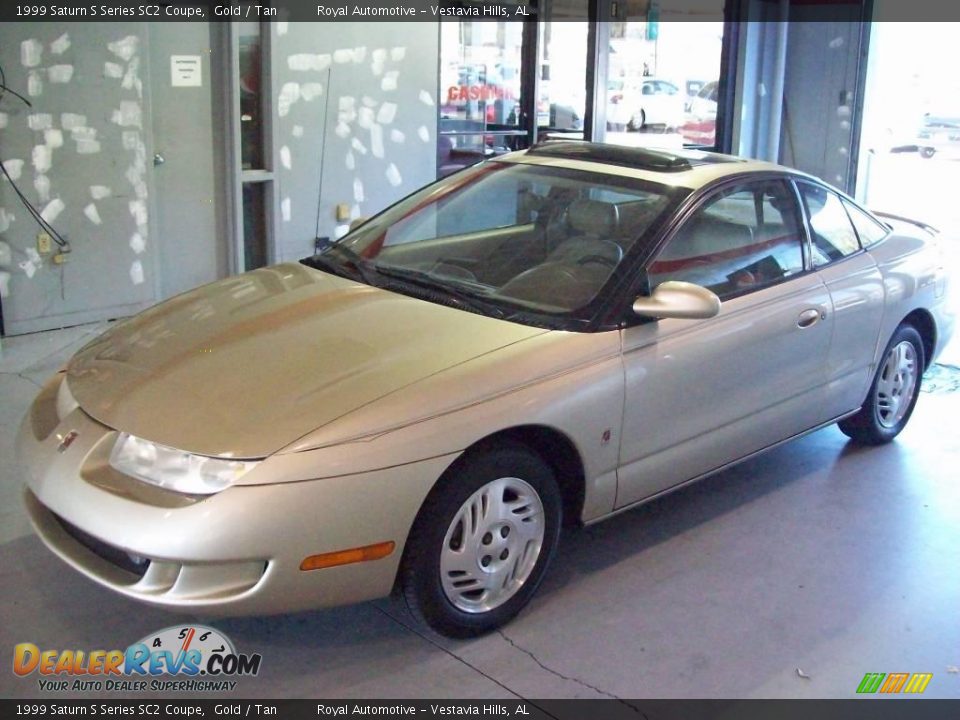 1999 Saturn S Series SC2 Coupe Gold / Tan Photo #3