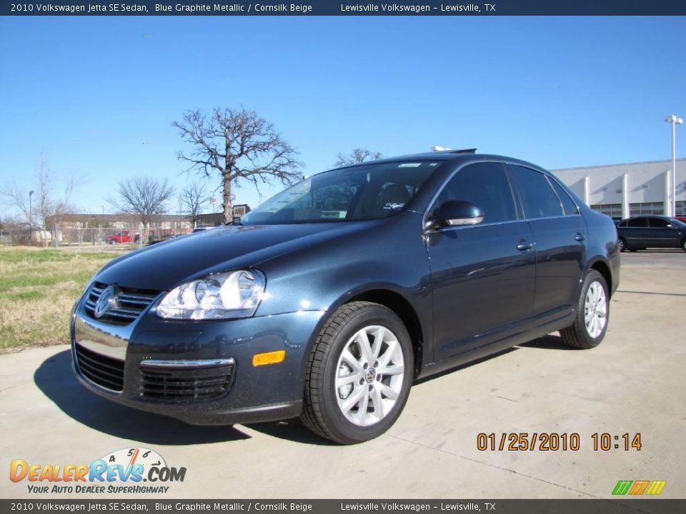2010 Volkswagen Jetta SE Sedan Blue Graphite Metallic / Cornsilk Beige Photo #1