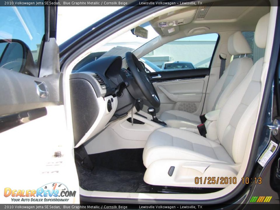 2010 Volkswagen Jetta SE Sedan Blue Graphite Metallic / Cornsilk Beige Photo #3