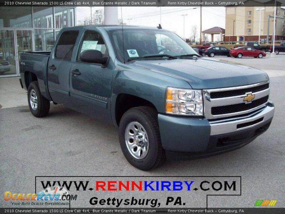 2010 Chevrolet Silverado 1500 LS Crew Cab 4x4 Blue Granite Metallic / Dark Titanium Photo #1