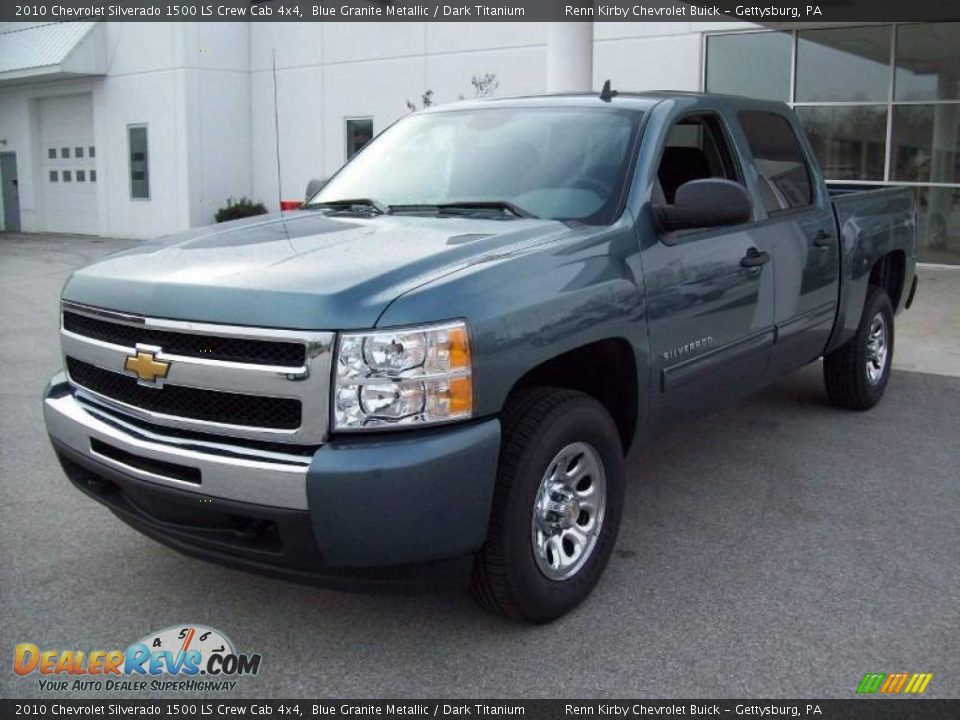 2010 Chevrolet Silverado 1500 LS Crew Cab 4x4 Blue Granite Metallic / Dark Titanium Photo #2
