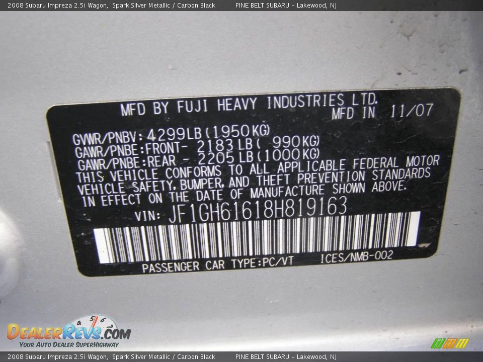 2008 Subaru Impreza 2.5i Wagon Spark Silver Metallic / Carbon Black Photo #14