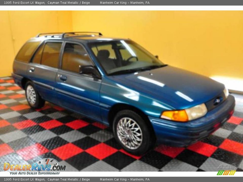 1995 Ford Escort LX Wagon Cayman Teal Metallic / Beige Photo #1