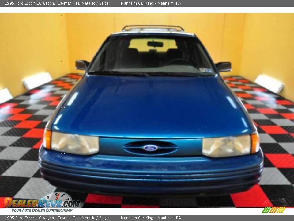 1995 Ford Escort LX Wagon Cayman Teal Metallic / Beige Photo #2