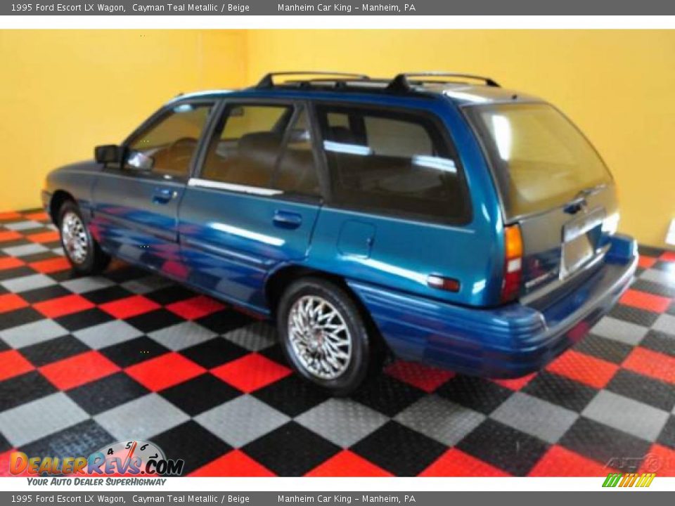 1995 Ford Escort LX Wagon Cayman Teal Metallic / Beige Photo #4