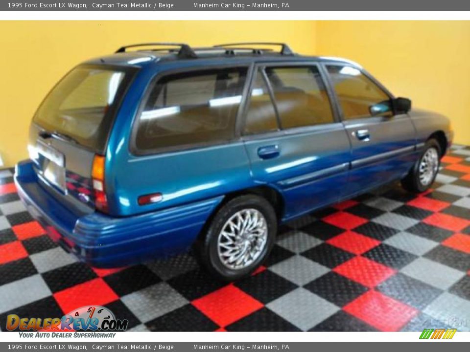 1995 Ford Escort LX Wagon Cayman Teal Metallic / Beige Photo #6