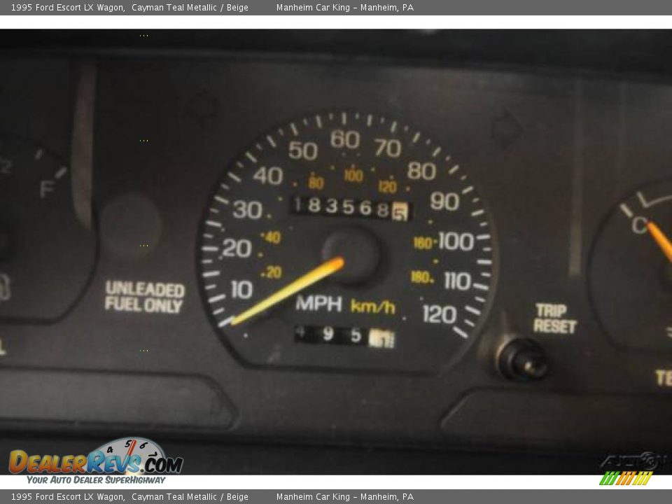 1995 Ford Escort LX Wagon Cayman Teal Metallic / Beige Photo #8