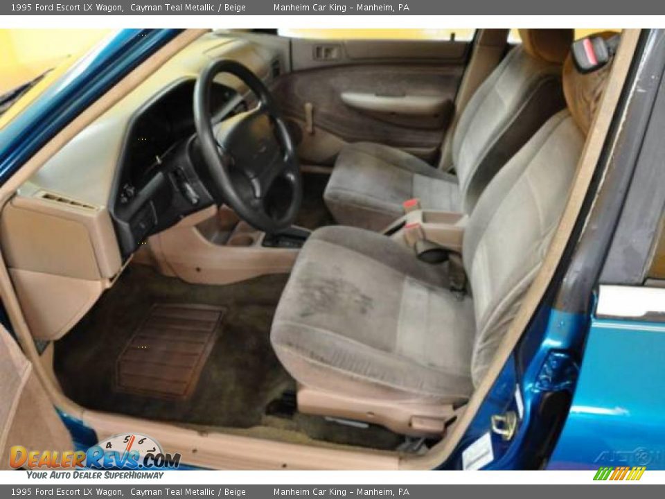 1995 Ford Escort LX Wagon Cayman Teal Metallic / Beige Photo #10