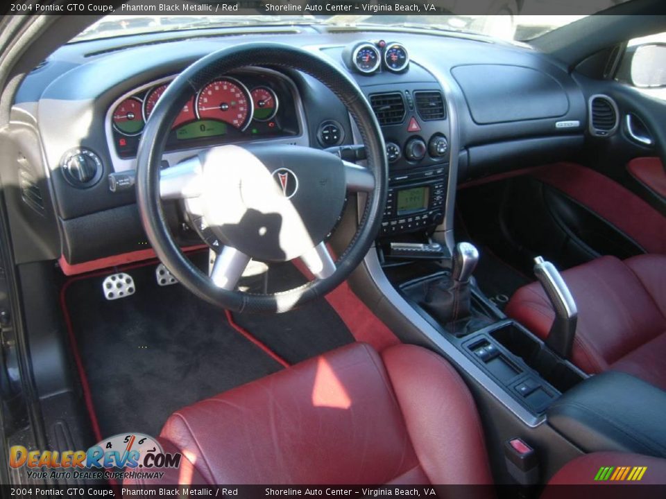 2004 Pontiac GTO Coupe Phantom Black Metallic / Red Photo #14