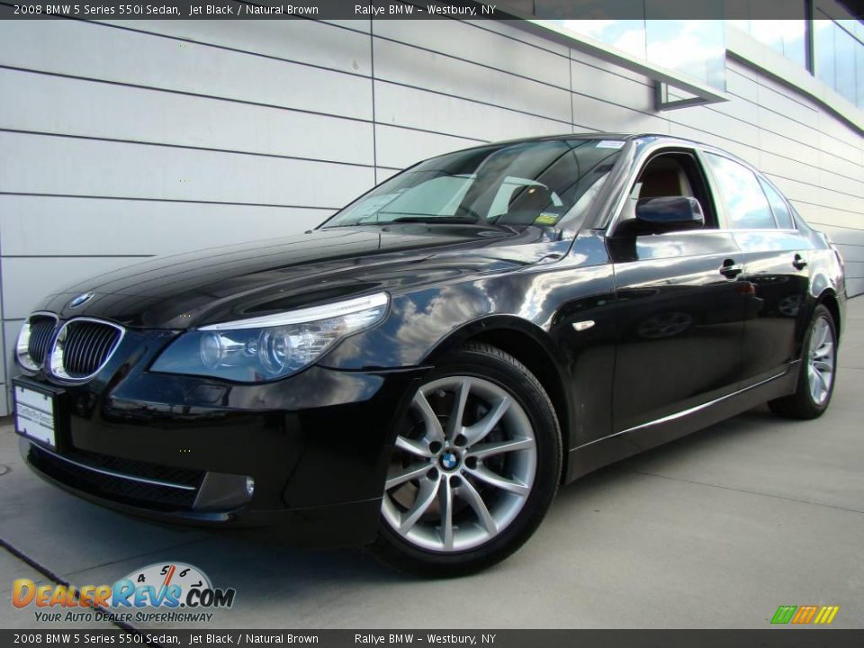 2008 BMW 5 Series 550i Sedan Jet Black / Natural Brown Photo #1