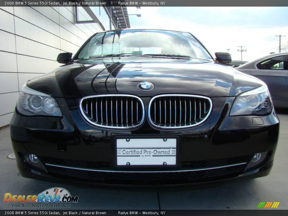 2008 BMW 5 Series 550i Sedan Jet Black / Natural Brown Photo #2
