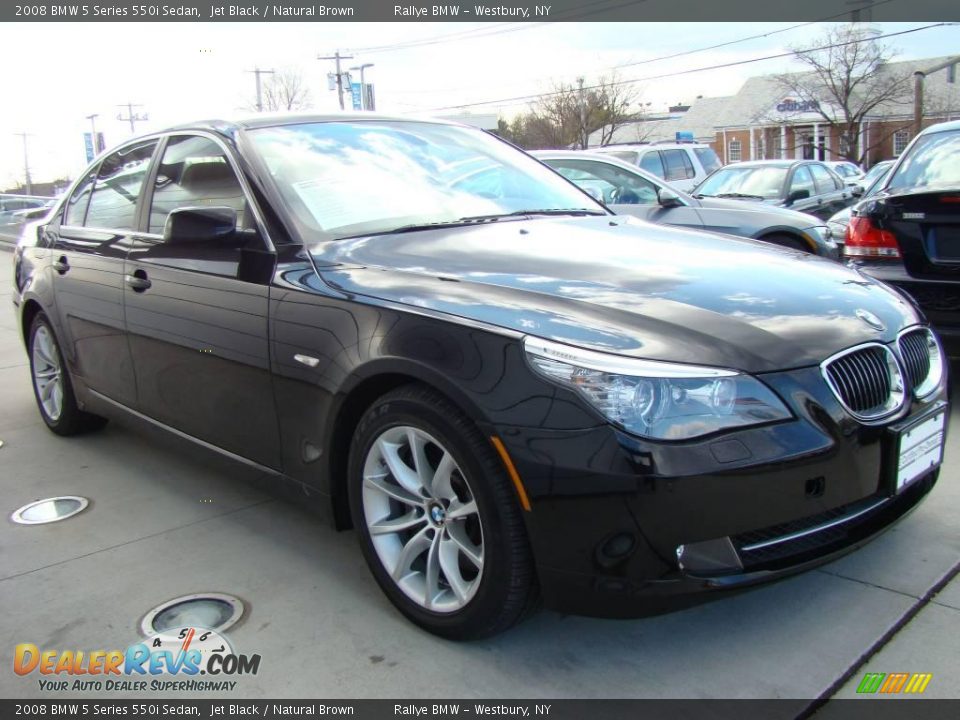 2008 BMW 5 Series 550i Sedan Jet Black / Natural Brown Photo #3