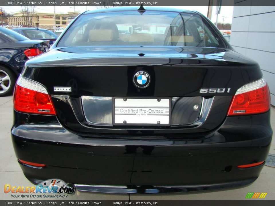 2008 BMW 5 Series 550i Sedan Jet Black / Natural Brown Photo #4
