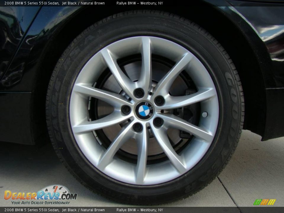 2008 BMW 5 Series 550i Sedan Jet Black / Natural Brown Photo #6
