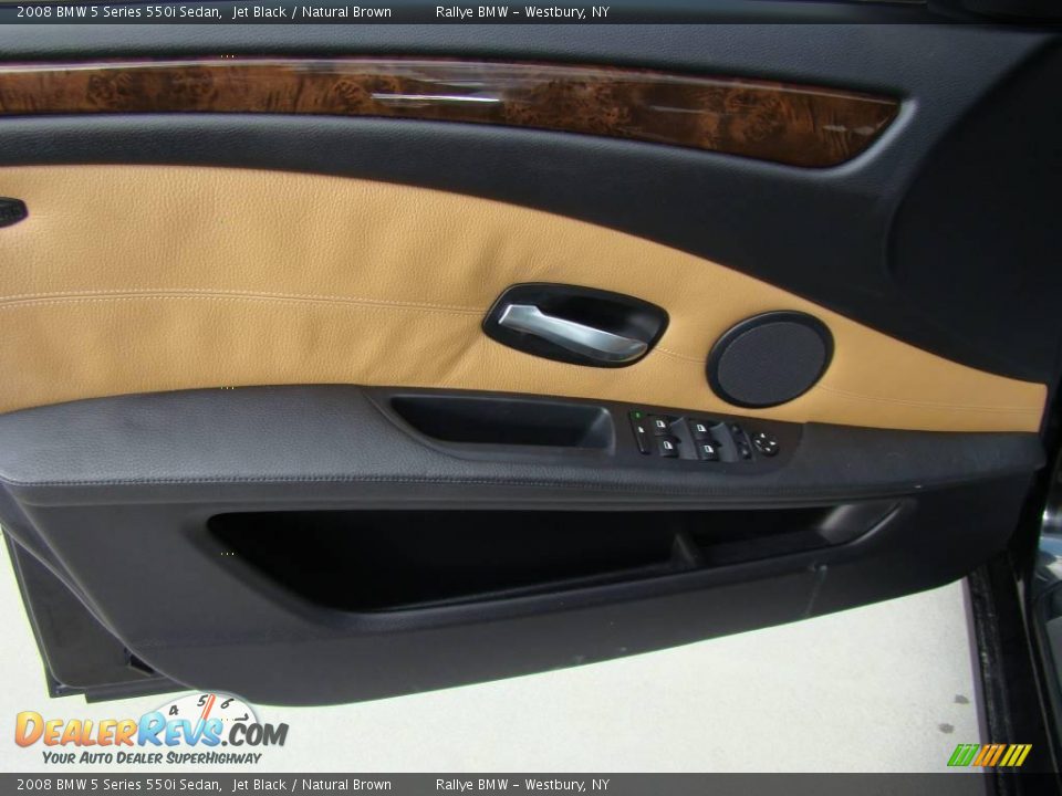 2008 BMW 5 Series 550i Sedan Jet Black / Natural Brown Photo #7