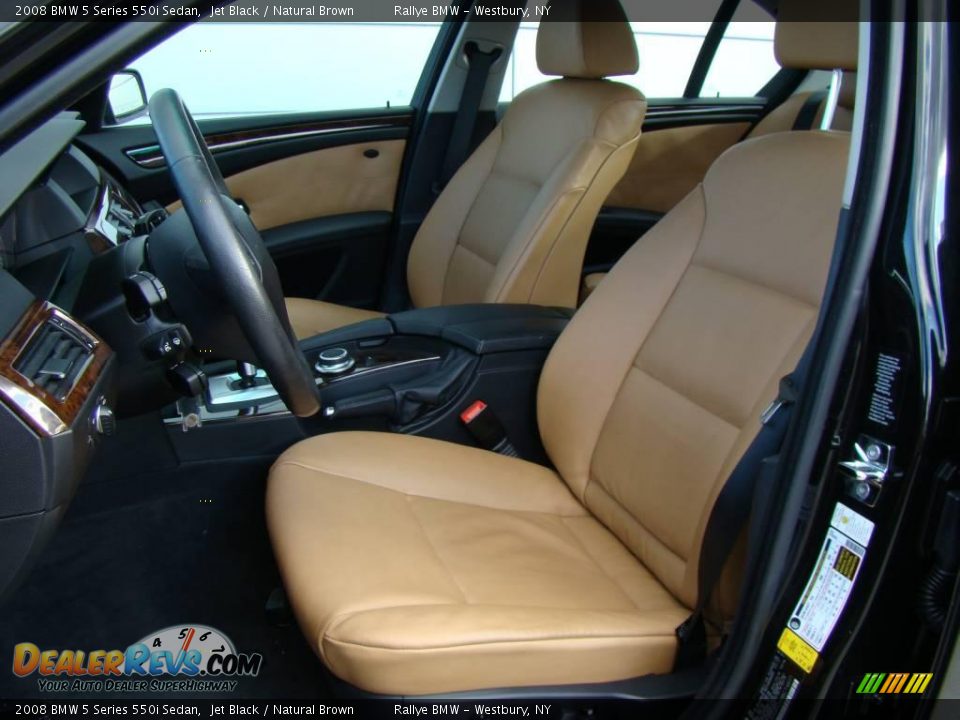 2008 BMW 5 Series 550i Sedan Jet Black / Natural Brown Photo #8