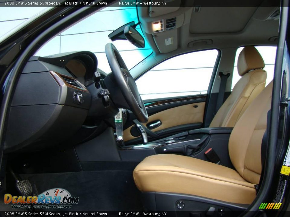 2008 BMW 5 Series 550i Sedan Jet Black / Natural Brown Photo #9