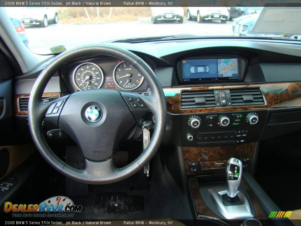 2008 BMW 5 Series 550i Sedan Jet Black / Natural Brown Photo #11