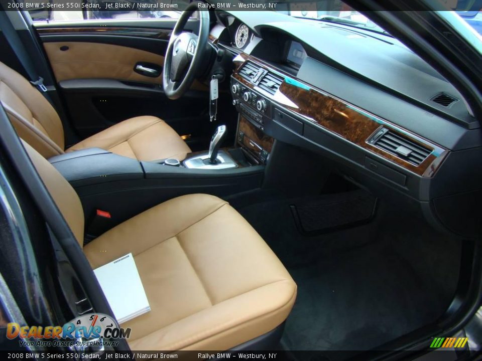 2008 BMW 5 Series 550i Sedan Jet Black / Natural Brown Photo #12