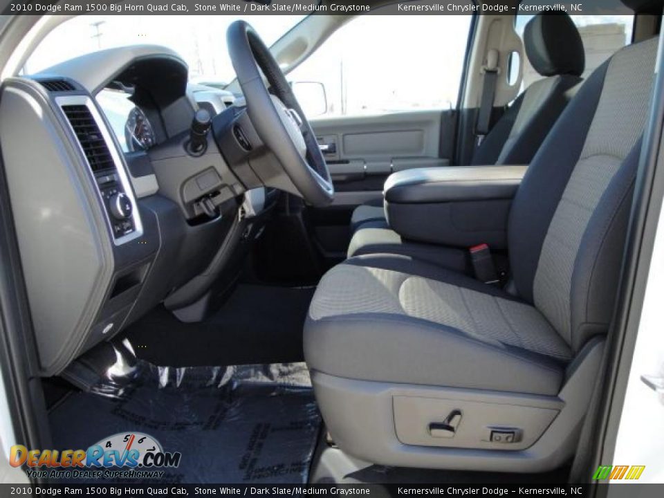 2010 Dodge Ram 1500 Big Horn Quad Cab Stone White / Dark Slate/Medium Graystone Photo #12