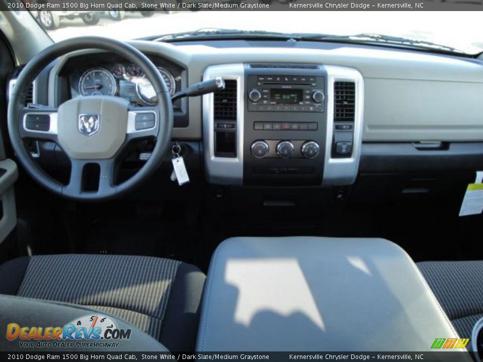 2010 Dodge Ram 1500 Big Horn Quad Cab Stone White / Dark Slate/Medium Graystone Photo #14