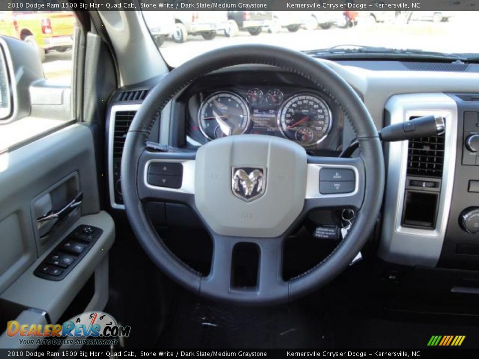 2010 Dodge Ram 1500 Big Horn Quad Cab Stone White / Dark Slate/Medium Graystone Photo #16