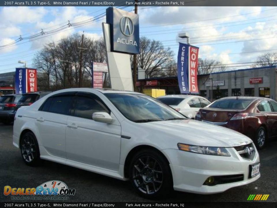 2007 Acura TL 3.5 Type-S White Diamond Pearl / Taupe/Ebony Photo #1