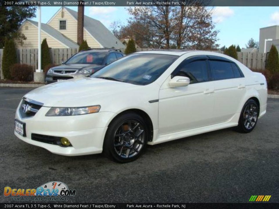 2007 Acura TL 3.5 Type-S White Diamond Pearl / Taupe/Ebony Photo #3