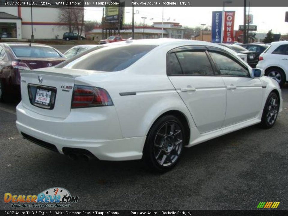 2007 Acura TL 3.5 Type-S White Diamond Pearl / Taupe/Ebony Photo #6