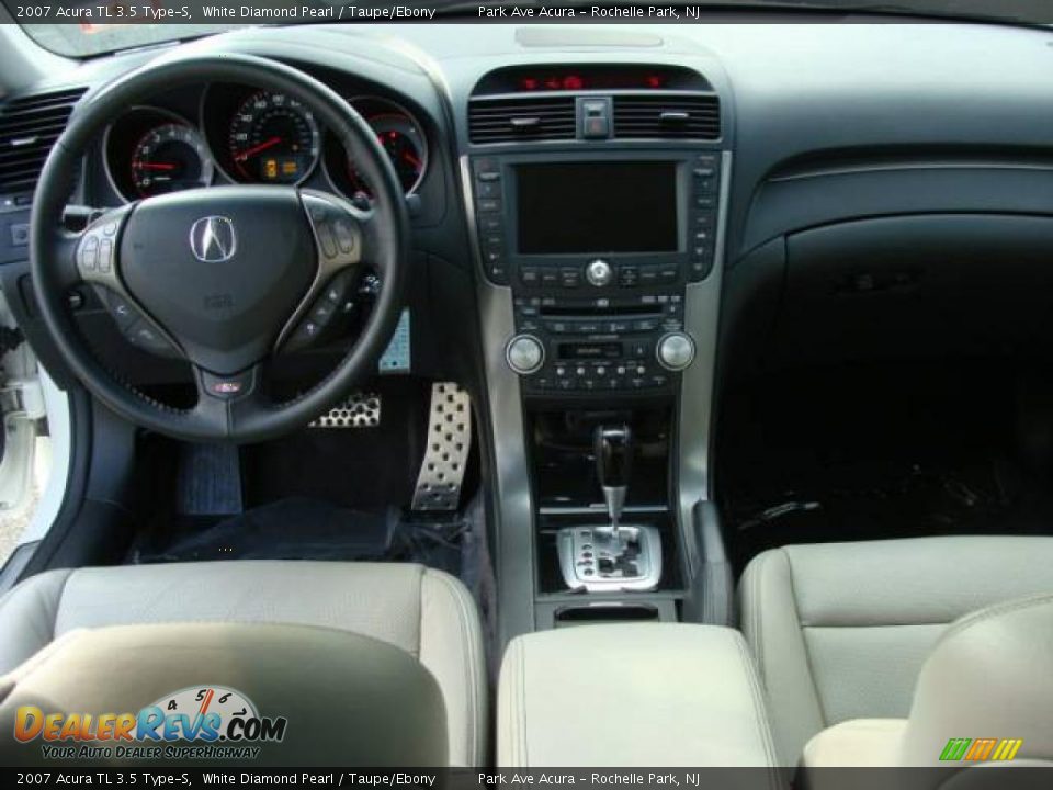 2007 Acura TL 3.5 Type-S White Diamond Pearl / Taupe/Ebony Photo #9