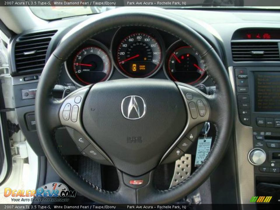 2007 Acura TL 3.5 Type-S White Diamond Pearl / Taupe/Ebony Photo #10