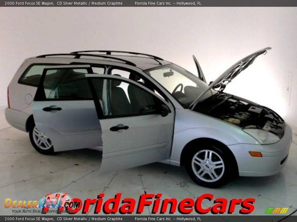 2000 Ford Focus SE Wagon CD Silver Metallic / Medium Graphite Photo #7