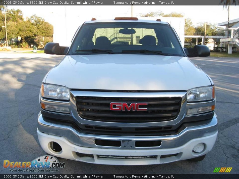2005 GMC Sierra 3500 SLT Crew Cab Dually Summit White / Pewter Photo #2