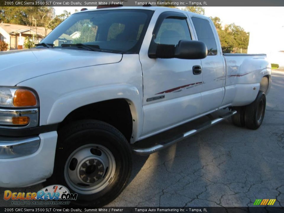 2005 GMC Sierra 3500 SLT Crew Cab Dually Summit White / Pewter Photo #4
