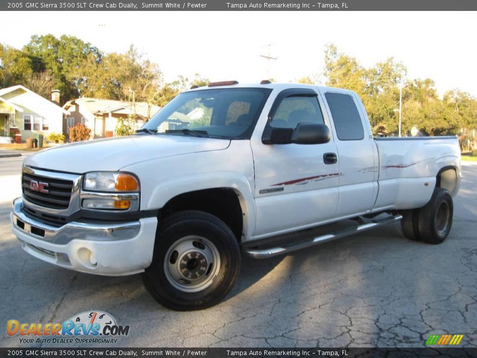 2005 GMC Sierra 3500 SLT Crew Cab Dually Summit White / Pewter Photo #6
