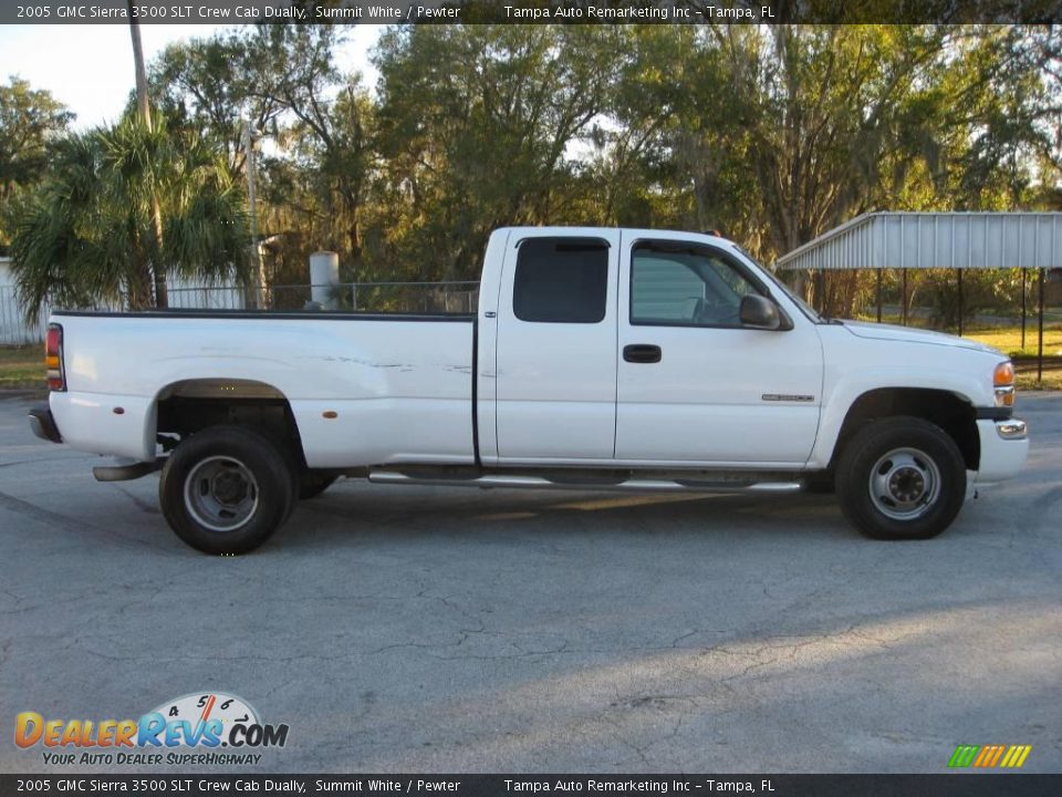 2005 GMC Sierra 3500 SLT Crew Cab Dually Summit White / Pewter Photo #8