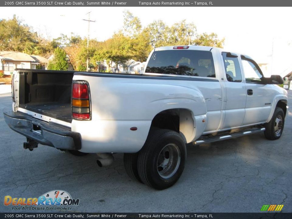 2005 GMC Sierra 3500 SLT Crew Cab Dually Summit White / Pewter Photo #13