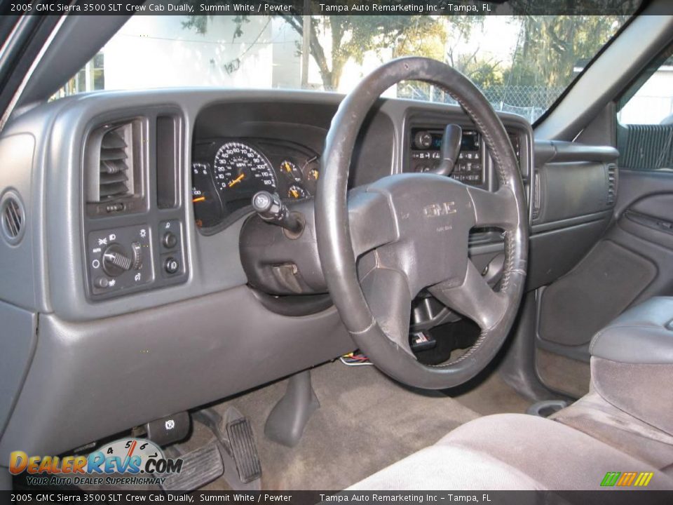2005 GMC Sierra 3500 SLT Crew Cab Dually Summit White / Pewter Photo #29