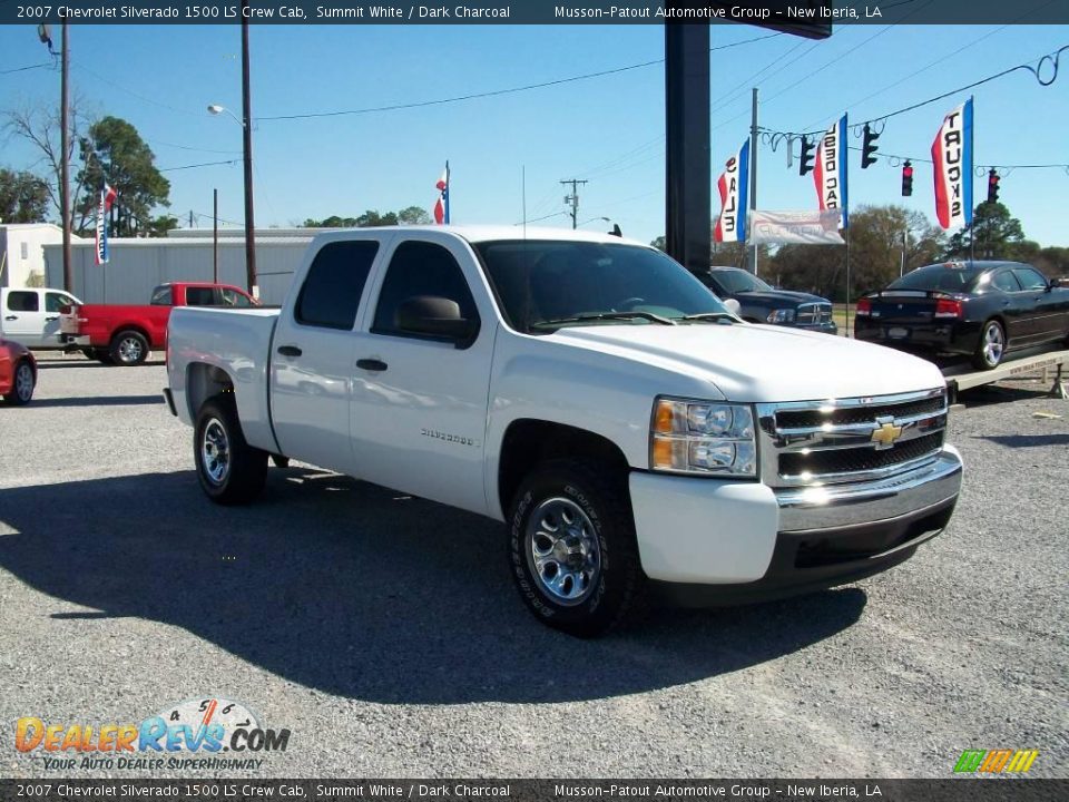 2007 Chevrolet Silverado 1500 LS Crew Cab Summit White / Dark Charcoal Photo #6