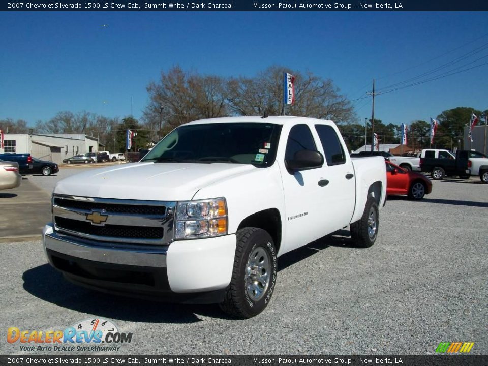 2007 Chevrolet Silverado 1500 LS Crew Cab Summit White / Dark Charcoal Photo #8